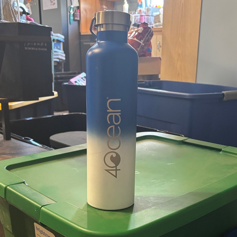 4ocean Gradient Blue and White Water Bottle